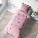 Children’s Bedding Set „Blushing Butterflies“. Red bedding sets, 140x200 cm