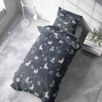 Children’s Bedding Set „Dreambound Cubs”. Bedding sets 155x200, 100x140 cm, 140x200 cm, 150x200 cm, 160x200 cm. Night-themed kids’ bedding with bears and soft nature accents