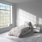 Children’s Bedding Set „Kuddle Knoll”. Bedding sets 155x200, 100x140 cm, 140x200 cm, 150x200 cm, 160x200 cm. Kids’ bedding with playful forest animal illustrations