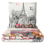 Children’s Bedding Set „Eiffel red”. Red bedding sets, 140x200 cm