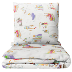 Baby Bedding Set “Fairy Tales”. Baby bedding, 100x140 cm. Magical bedding set with princesses, castles, and whimsical elements, perfect for creating a fairy tale atmosphere in your child's room.