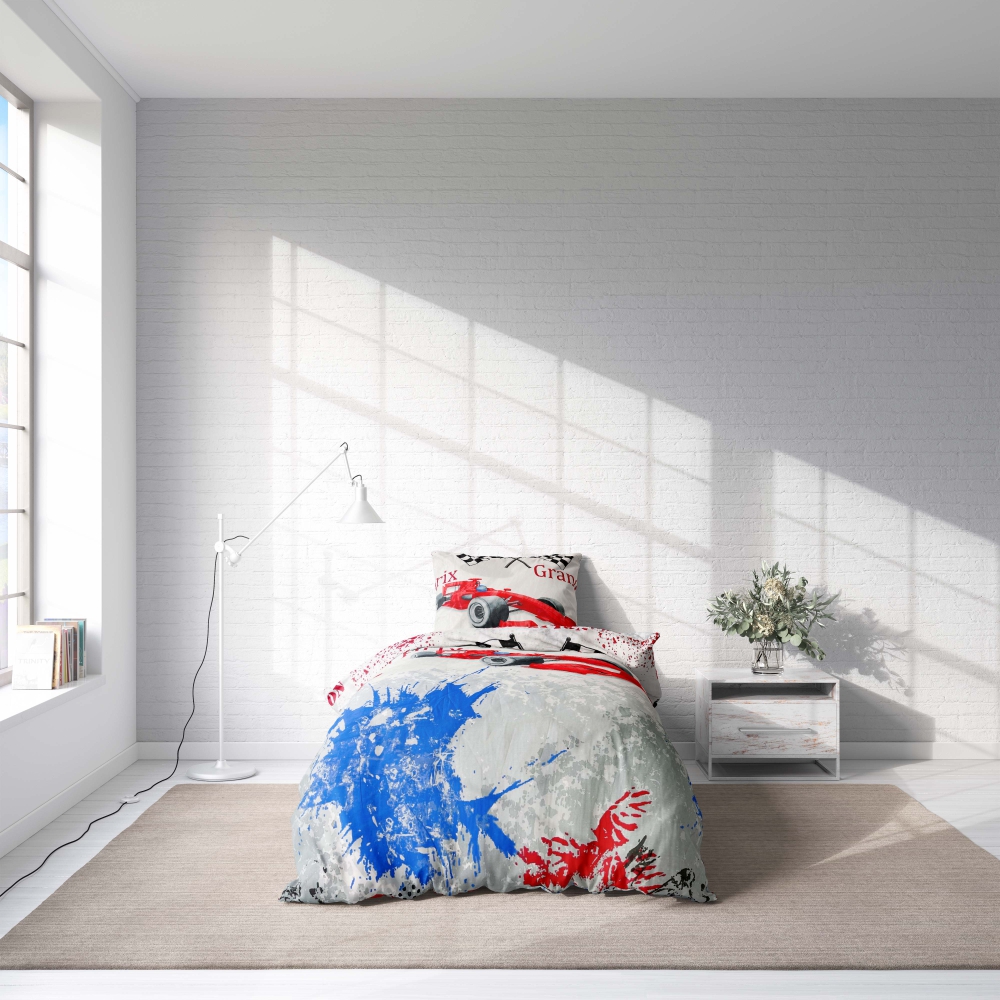 Children’s Bedding Set „Formula Adventure“. Kids bedding, 140x200 cm