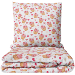 Children’s Bedding Set „Muffins“. Bedding sets 155x200, 100x140 cm, 140x200 cm, 150x200 cm, 160x200 cm. Light bedding set with pink cupcake and heart pattern Children’s Bedding Set „Muffins“. Bedding sets 155x200, 100x140 cm, 140x200 cm, 150x200 cm, 160x200 cm. Light bedding set with pink cupcake and heart pattern