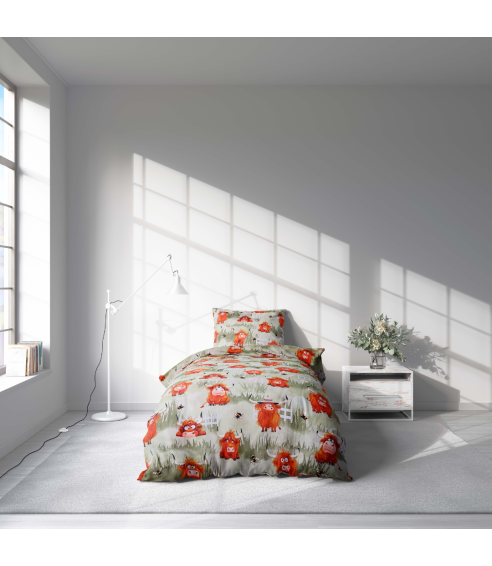 Children’s Bedding Set „Orange Bulls”. Kids bedding