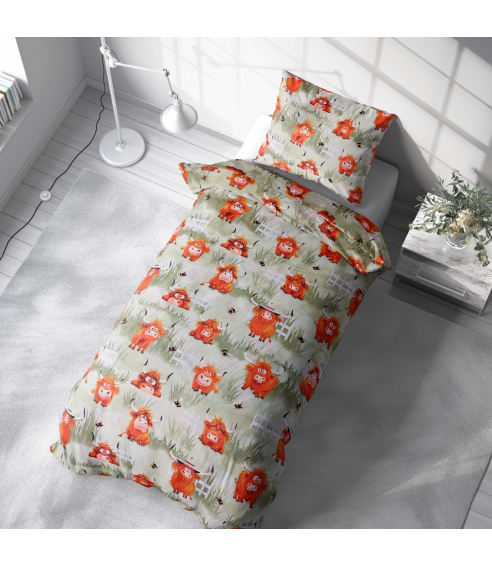 Children’s Bedding Set „Orange Bulls”. Kids bedding