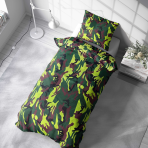 Single bedding set „Camouflage“. Bedding sets 155x200, 140x200 cm, 150x200 cm, 160x200 cm. Boldly styled bedding with army-themed print.