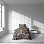 Single bedding set „Zafirion“. Bedding sets 155x200, 140x200 cm, 150x200 cm, 160x200 cm. Anthracite bedding set with abstract line design.