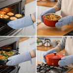 Oven mitts „Calm glove“. Oven gloves. Plain light blue kitchen oven mitt made from cotton