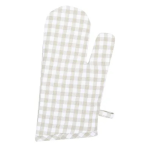 Oven mitts „Dusty Gingham glove“. Oven gloves. Oven mitt with beige and white checkered pattern