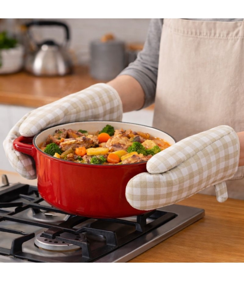 Oven mitts „Dusty Gingham glove“. Oven gloves