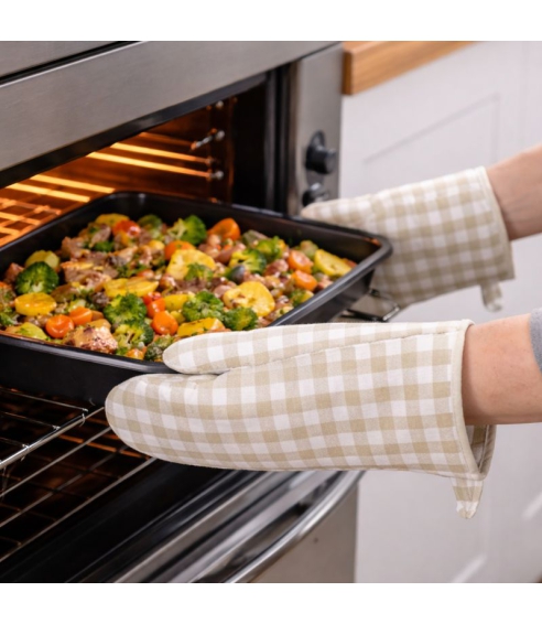 Oven mitts „Dusty Gingham glove“. Oven gloves
