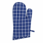 Oven mitts „Ocean Shade glove“. Oven gloves. Dark blue checkered oven mitt with white line pattern.