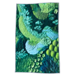 Bath mat “Rectangle Gouache”, 50x80 cm. Lush green bathmat resembling a vibrant forest floor.