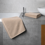 Bath towel “Almond Softness”, 70x140 cm. Elegant light brown towel with a subtle pattern