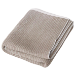 Bath towel “Brown Lines”, 70x140 cm. Light brown towel with white lines for a classic bathroom look.