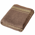 Bath towel “Brown Olympian”, 50x100 cm, 70x140 cm. Brown towel with greek ornaments and golden accents.