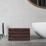 Bath towel “Brown towel”, 50x100 cm, 70x140 cm. Uniform dark brown towel with a subtle surface