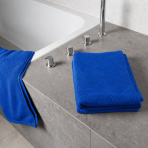Bath towel “Dark Blue towel”, 50x100 cm, 70x140 cm. Royal blue folded towel