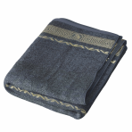 Bath towel “Grey Olympian”, 50x100 cm, 70x140 cm. Dark gray towel with greek ornaments and golden accents.