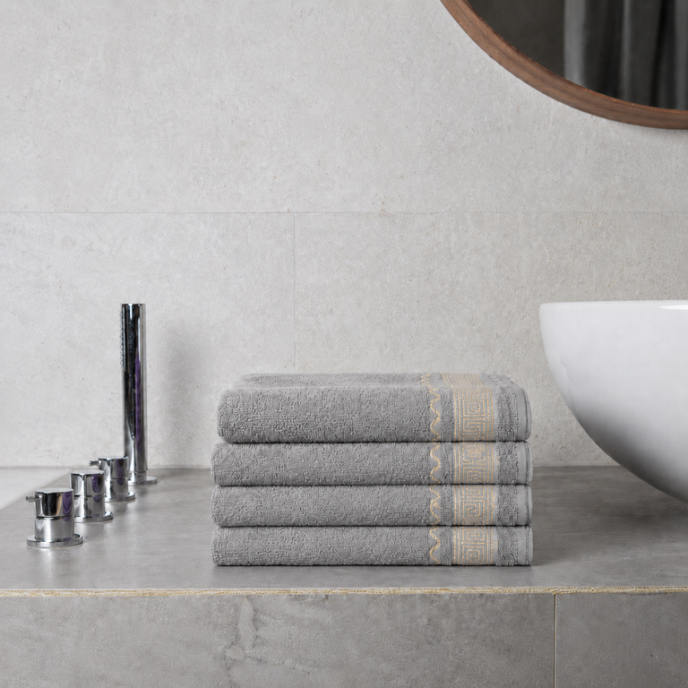 Bath towel “Grey Olympian”, 70x140 cm. Elegant dark gray towel that provides a sense of warmth and coziness. Bath towel “Grey Olympian”, 70x140 cm. Elegant dark gray towel that provides a sense of warmth and coziness.