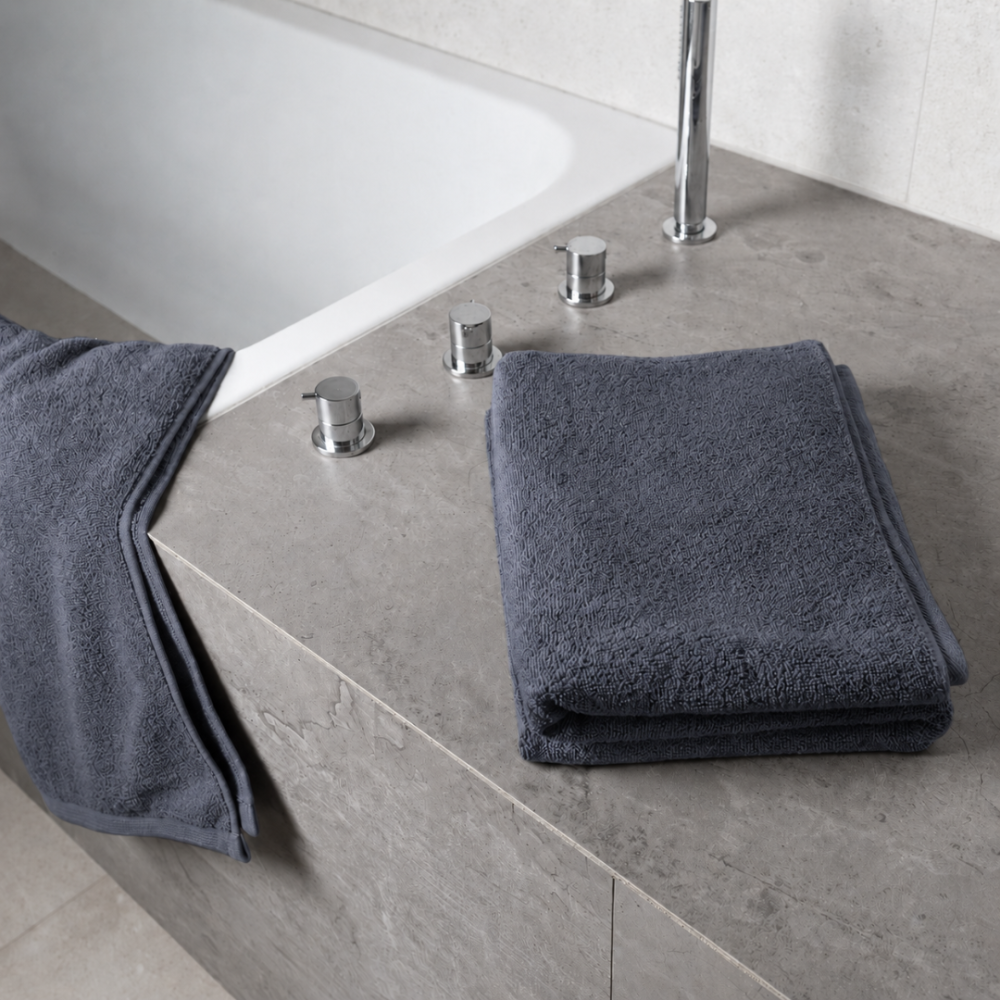 Bath towel “Grey towel”, 50x100 cm, 70x140 cm. Uniform gray towel with a subtle surface Bath towel “Grey towel”, 50x100 cm, 70x140 cm. Uniform gray towel with a subtle surface