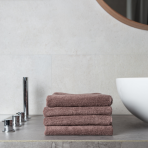 Bath towel “Light Brown towel”, 50x100 cm, 70x140 cm. Brown-gray towel with a minimalist solid-color design