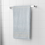Bath towel “Light Grey Olympian”, 70x140 cm. Soft grey terry towel with delicate pattern