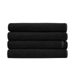 Bath towel “Obsidian Softness”, 70x140 cm. Black towel set with a dense and soft texture