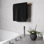 Bath towel “Obsidian Softness”, 70x140 cm. Minimalist black towels with a smooth finished edge