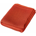 Bath towel “Orange Economic Towel”, 60x35 cm, 100x45 cm. Orange towel with a subtle ornamental stripe at the bottom.