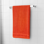 Bath towel “Orange Economic Towel”, 60x35 cm, 100x45 cm. Solid orange towel without patterns.