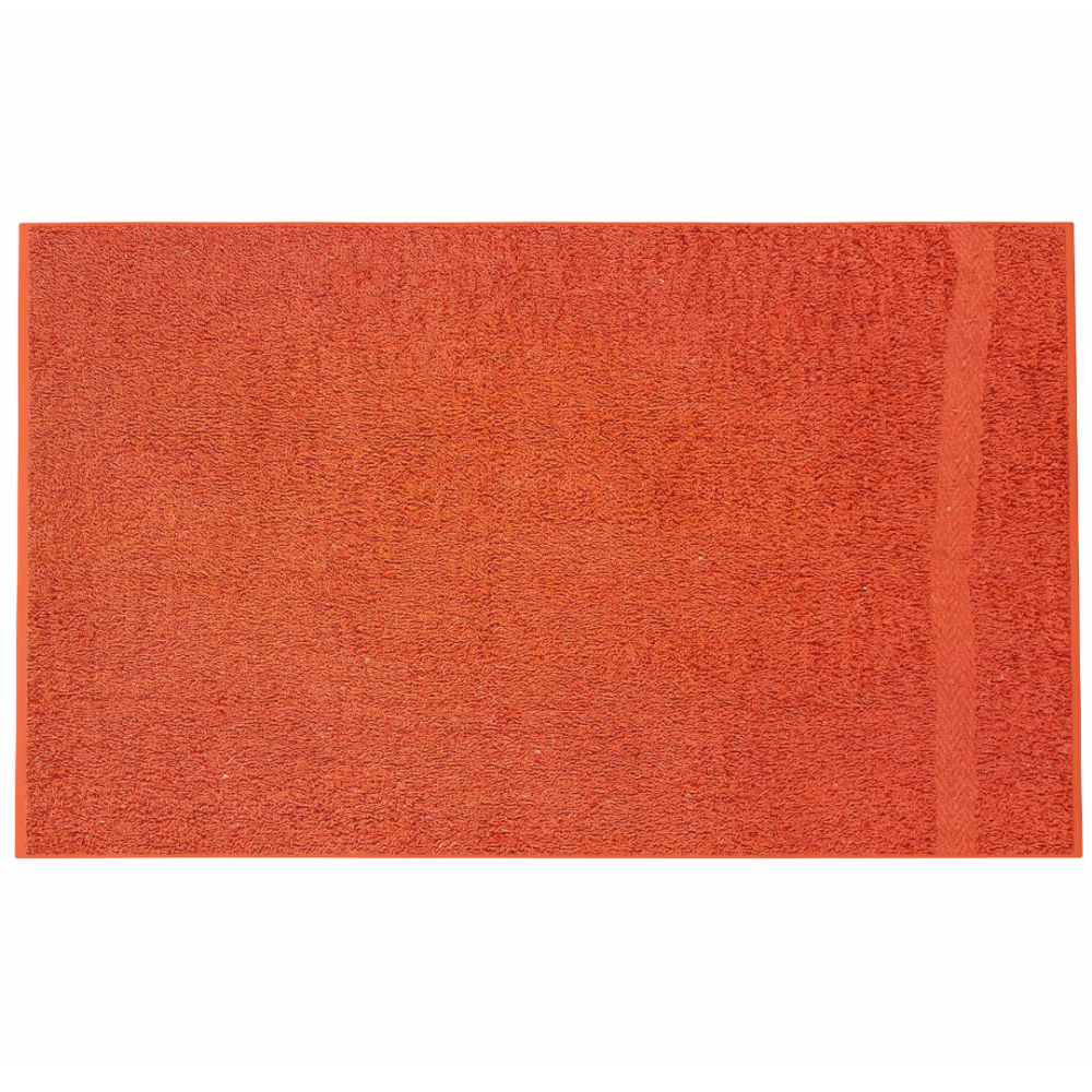 Bath towel “Orange Economic Towel”, 60x35 cm, 100x45 cm. Bright orange towel in a minimalist style.
