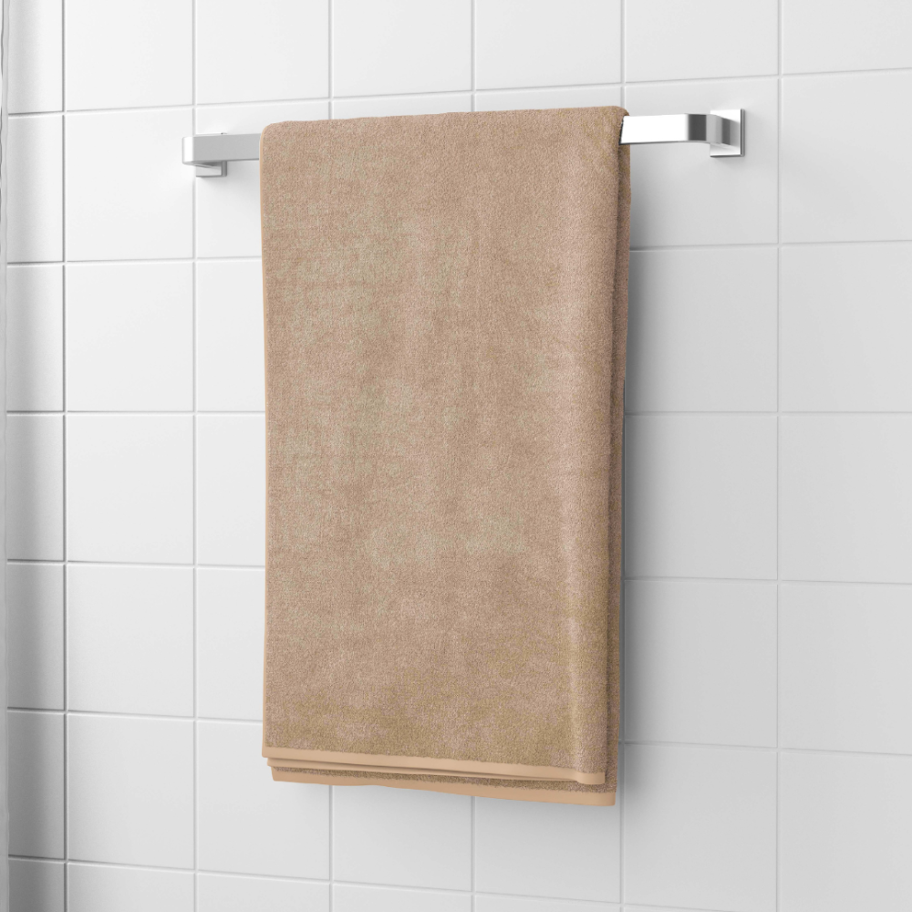 Bath towel “Pebble Softness”, 70x140 cm. Soft sand-toned looped towel
