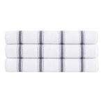 Bath towel “Pebble Stripe”, 70x130 cm. White bath towel with thin grey vertical stripes Bath towel “Pebble Stripe”, 70x130 cm. White bath towel with thin grey vertical stripes