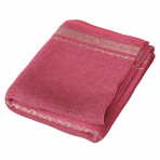 Bath towel “Red Olympian”, 50x100 cm, 70x140 cm. Pink towel with greek ornaments and golden accents.