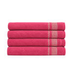 Bath towel “Red Olympian”, 50x100 cm, 70x140 cm. Pink towel with greek ornaments and golden accents. Bath towel “Red Olympian”, 50x100 cm, 70x140 cm. Pink towel with greek ornaments and golden accents.