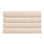 Bath towel “Royal Cream towel”, 70x140 cm. Cream towel with a decorative woven border. Bath towel “Royal Cream towel”, 70x140 cm. Cream towel with a decorative woven border.