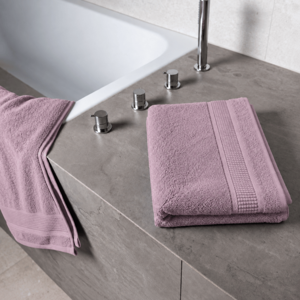 Bath towel “Royal Grape towel”, 70x140 cm. Soft purple bath towel with a decorative striped border. Bath towel “Royal Grape towel”, 70x140 cm. Soft purple bath towel with a decorative striped border.