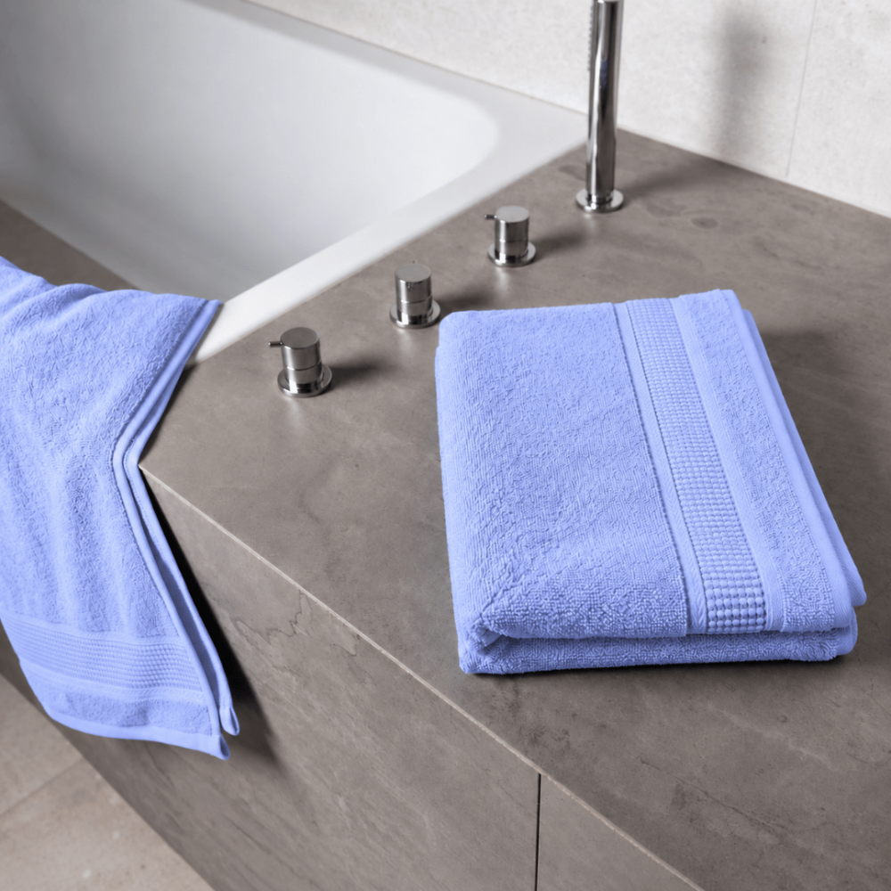 Bath towel “Royal Lilac towel”, 70x140 cm. Blue bath towel with an embossed surface and decorative edging. Bath towel “Royal Lilac towel”, 70x140 cm. Blue bath towel with an embossed surface and decorative edging.