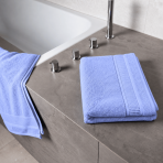 Bath towel “Royal Lilac towel”, 70x140 cm. Blue bath towel with an embossed surface and decorative edging. Bath towel “Royal Lilac towel”, 70x140 cm. Blue bath towel with an embossed surface and decorative edging.