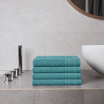 Bath towel “Royal Turquoise towel”, 70x140 cm. Rich turquoise bath towel with a decorative striped border. Bath towel “Royal Turquoise towel”, 70x140 cm. Rich turquoise bath towel with a decorative striped border.