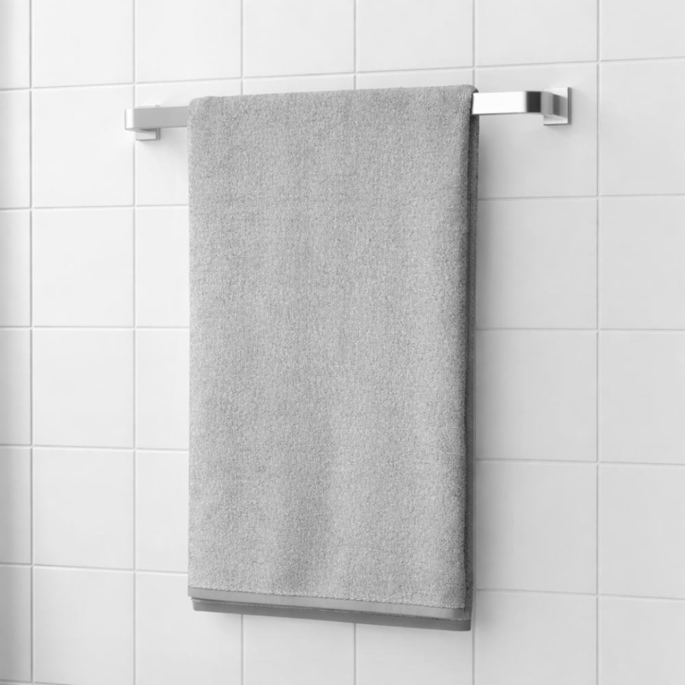 Bath towel “Stone”, 70x140 cm. Grey towel offering softness and sophistication, perfect for a relaxing bath experience
