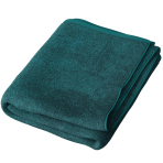 Bath towel “Teal Softness”, 70x140 cm. Dark green bath towel hanging on a wall-mounted holder