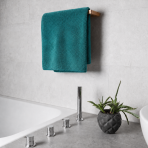 Bath towel “Teal Softness”, 70x140 cm. Deep blue-green towels with a subtle raised texture