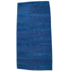 Bath towel “Terry Blue”, 50x90 cm, 70x140 cm. Elegant blue cotton bath towel, combines softness and high absorbency, ideal for a calm and sophisticated bathroom look.