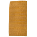 Bath towel “Terry Mustard”, 50x90 cm, 70x140 cm. Elegant mustard cotton bath towel, combines softness and high absorbency, ideal for a vibrant and sophisticated bathroom look.