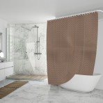Shower curtain “Brown triangles”, 180x180 cm . Waterproof curtain with subtle brown design